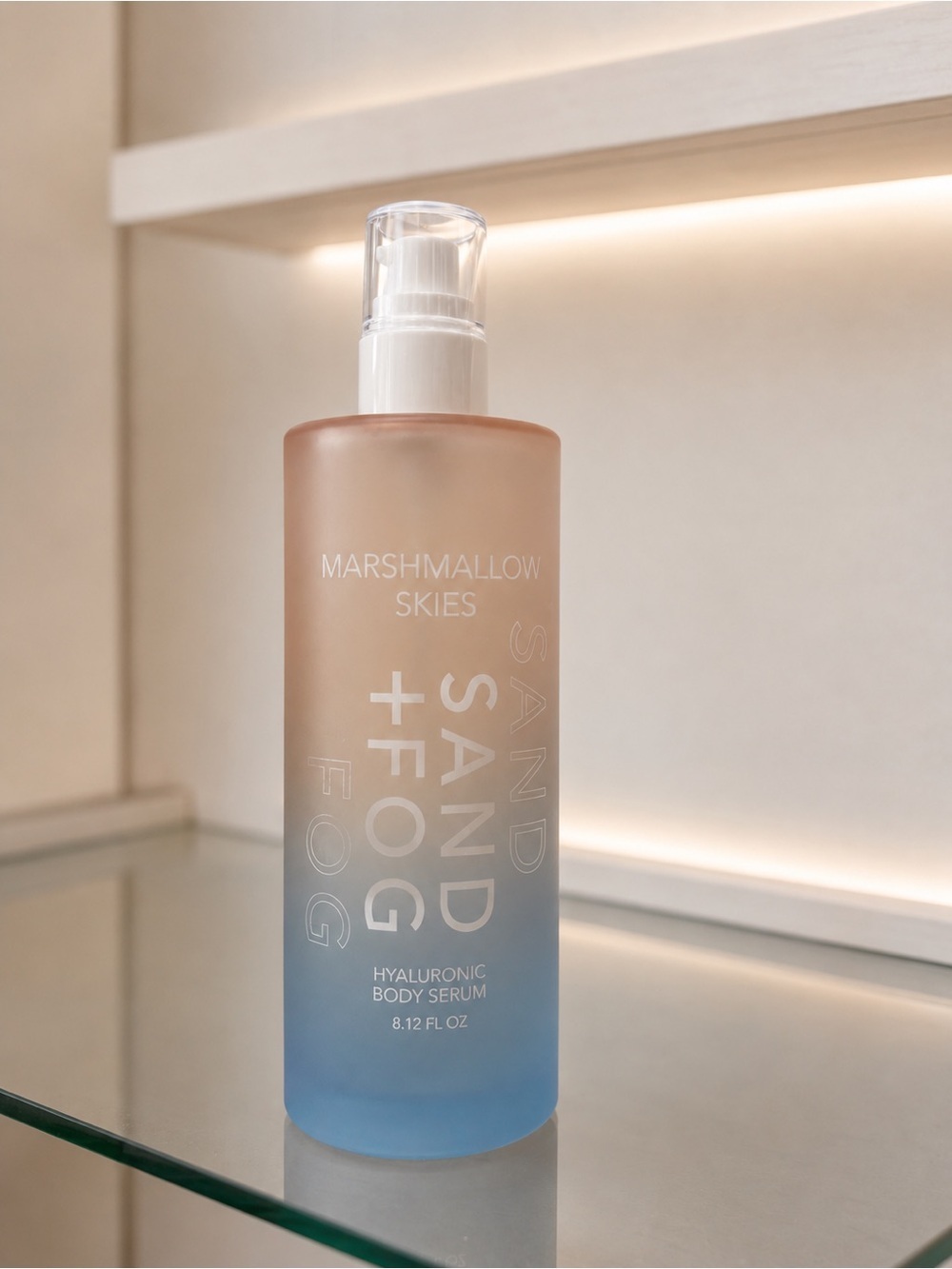 Marshmallow Skies Sand + Fog Hyaluronic Body Serum — Peach to Blue Gradient